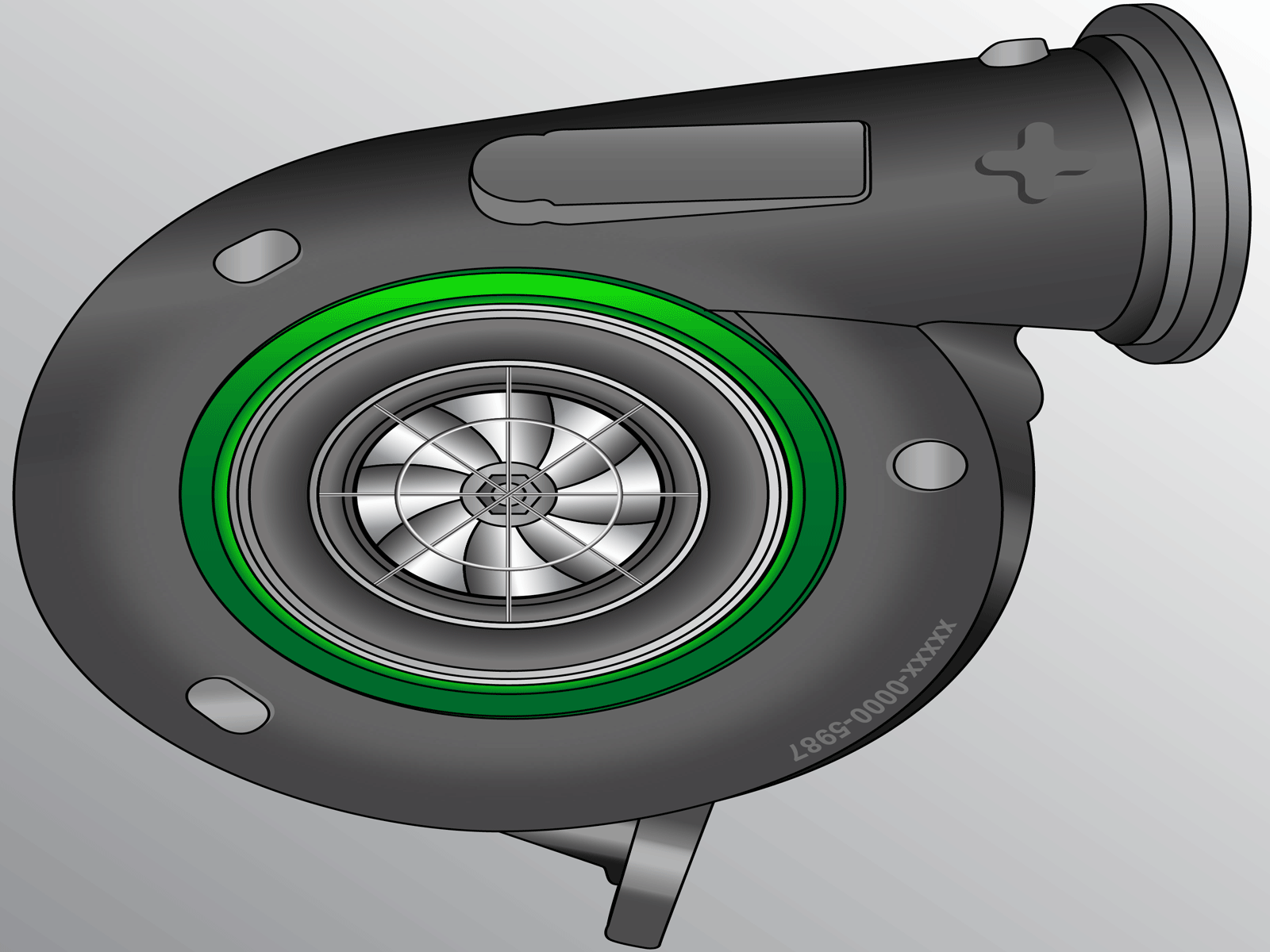 Turbocharger 3d animation illustration mechanical engineering machinery motion graphics