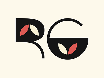 RG Design leaves logo design petals portfolio logo russian doll