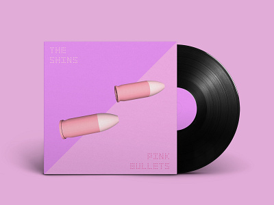 The Shins "Pink Bullets" Album Cover Mockup album art album artwork album cover album cover design design graphic design mockup modern music art music artwork pink typography