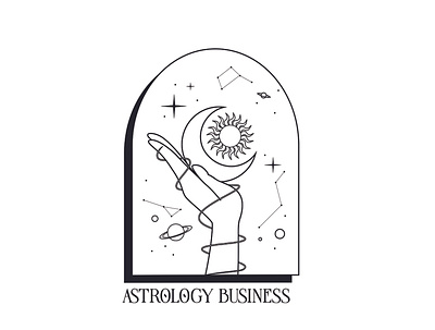 Astrology Illustration & Logo Design astrology branding business design graphic design horoscope illustration logo moon space stars sun vector