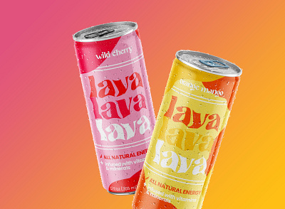 LAVA Energy Packaging Design beverage branding cans colorful design drink energy fruity graphic design illustrator logo packaging photoshop product seltzer tea typography