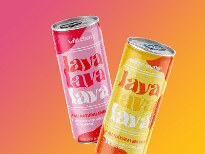 LAVA Energy Packaging Design beverage branding cans colorful design drink energy fruity graphic design illustrator logo packaging photoshop product seltzer tea typography