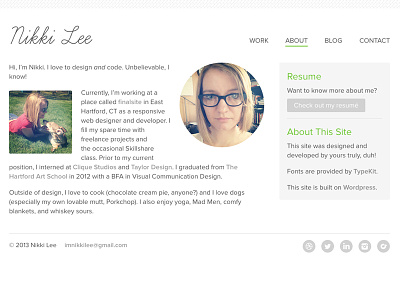 Personal Site Launch! about design launch personal photos portfolio profile responsive resume site website