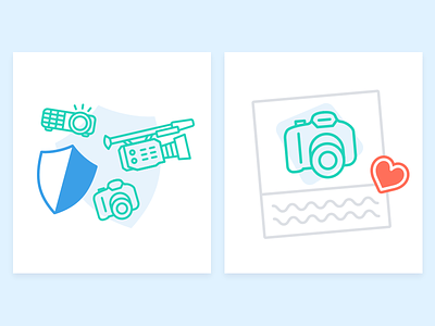 Onboarding Illustrations camera fave favorite heart illustration kitsplit like onboard onboarding protection security shield