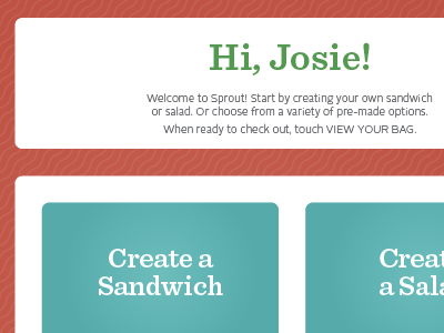 Sprout identity restaurant salad sandwich ui user interface