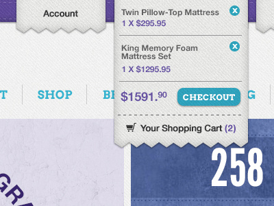 Shopping Cart blue cart down drop dropdown hover purple purpose shop shopping sleep texture