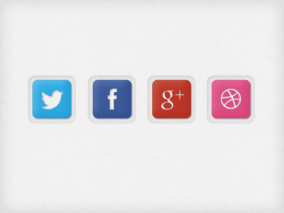 Social Buttons buttons dribbble facebook google icons plus social twitter