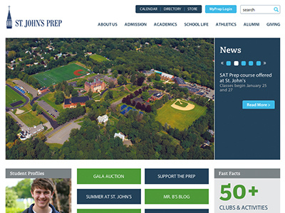 St. John's Prep design launch responsive school site web website