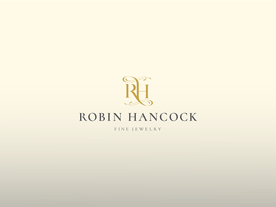 Robin Hancock Fine Jewelry Logo branding fancy gold foil identity identity design jewelry logo logo luxury luxury brand luxury logo