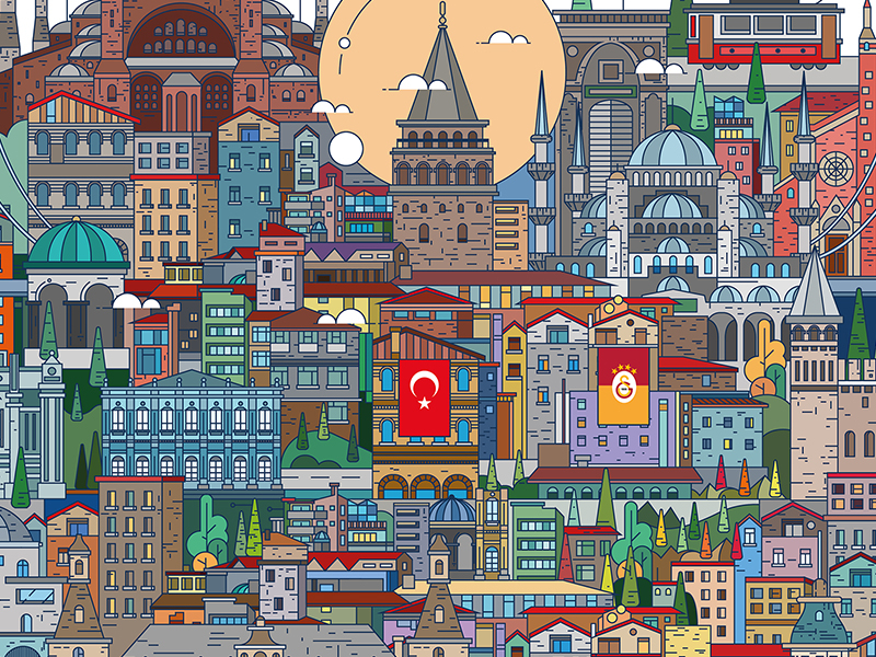Istanbul, Turkey city country design history icon illustration istanbul turkey vector vector illustration