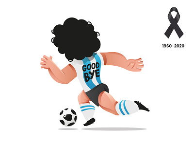 Goodbye Diego argentina argentinian design diego fifa football footballer icon illustration maradona soccer vector vector illustration worldcup