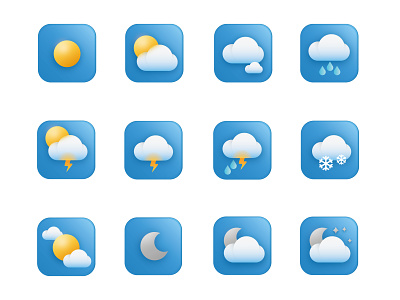 weather icons app application design icon icon design icon set iconography illustration logo minimal sky ui ux vector vector illustration weather weather app weather icon web