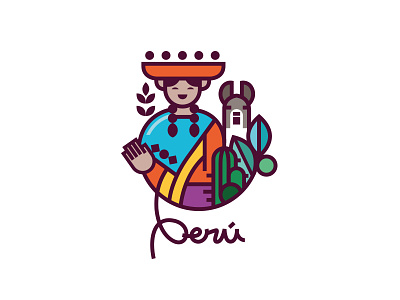 Peru Icon character design icon illustration lama logo peru peruvian south america typography ui ux vector vector art vector illustration