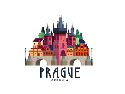 Prague, Czechia czech czech republic czechia design icon illustration logo prague praha typography ui ux vector vector illustration