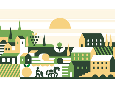 The Farm city countryside design farm farmer farming green icon illustration life minimal vector vector illustration