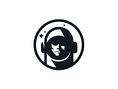 Astronaut astronaut design face icon logo negative space ui vector vector illustration