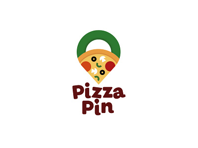 PizzaPin Logo design food icon illustration italy logo typography ui ux vector illustration