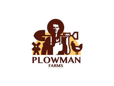 Plowman Farms branding design farm farmer field icon illustration logo ui ux vector vector illustration
