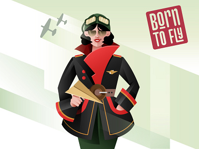 Ms. Pilot design female icon illustration pilot ui vector vector illustration woman