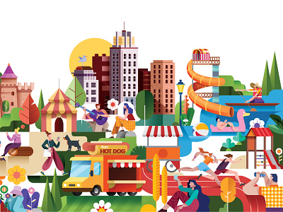 Amusement Park 2 amusement amusementpark design fun icon illustration joy ui vector vector illustration