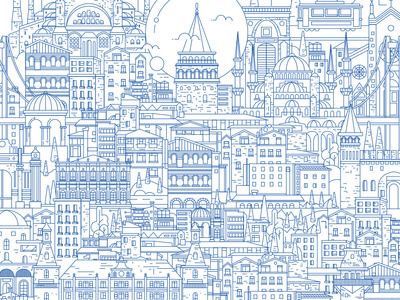 Istanbul linear illustration