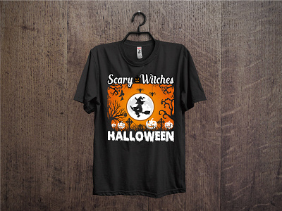 Scary witches Halloween t-shirt design