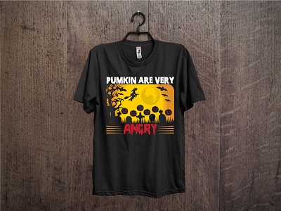 Pumkin are very angry t-shirt design best halloween