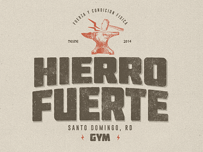 Hierro Fuerte Gym ai brand branding design drawing illustration logo ps typography vector vintage