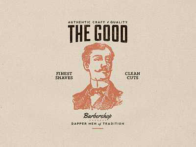 The Good Barbershop brand branding drawing emblem hand drawn logo logo design type vintage