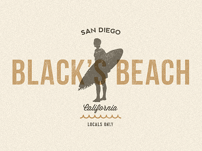 Black's Beach San Diego, California brand branding design drawing hand drawn logo logo design minimalistic surf design surfing vintage