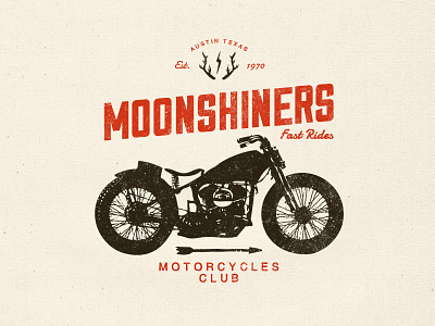 Moonshiners MC badge choppers customs hand drawn illustrator logo logo design motorcycles vector