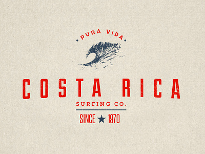 Costa Rica Surfing Co. / Pura Vida logo logo design retro surfing vintage