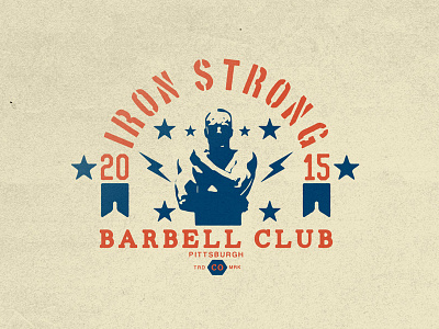 Iron Strong Barbell Club Co. - Pittsburgh gym logo logo design retro vintage