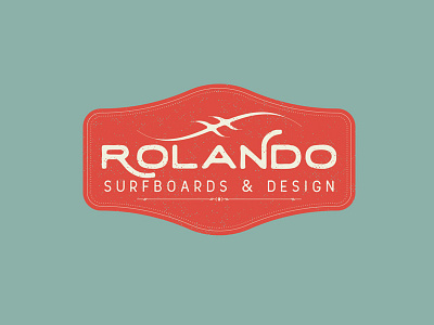 Rolando - Surfboards & Design (alt. version) badge logo logo design retro surfing vintage