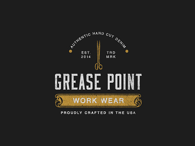 Grease Point Workwear brand emblem illustration label typography vintage