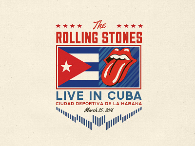 The Rolling Stones - Live in Cuba concert cuba havana illustration logo logo design retro shapes the rolling stones vector vintage