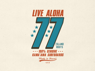 Live Aloha '77 - Island Roots design hawaii retro surfboards surfing vintage