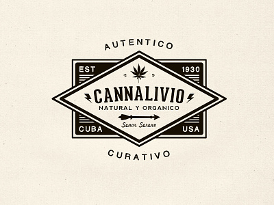 Cannalivio - Natural y Organico (Medical Cannabis) Brand 420 cannabis happy 420 label label design logo logo brand marijuana medical cannabis vintage