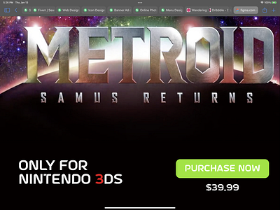 Metroid Samus Returns Website Redesign concept design figma landing page redesign