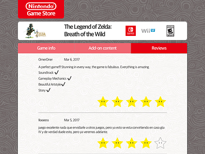Nintendo Game Store Reviews Concept concept game legend nintendo rating review star store zelda