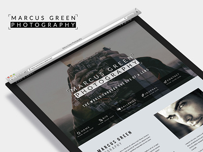 Marcus Green Photography - Website Design camera creative design dslr photographer photography portfolio ui ux web web design website