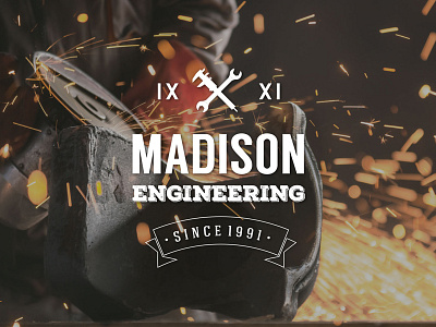 Madison Engineering Logo engineering hipster logo logo design retro tradesman vintage worker