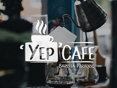 Yep Cafe Logo barista brushed cafe coffee painted paradise paradiso textured welcome yep