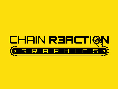 Chain Reaction Graphics Logo agency chain creative design futuristic gears graphics logo logo design minimal reatcion rupe golberg