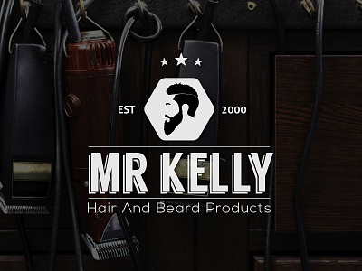 Mr Kelly - Hair and Beard Products Logo Design barber beard cosmetics design hair hipster illustration logo logo design retro vector vintage