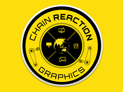 Chain Reaction Graphics Round Sticker