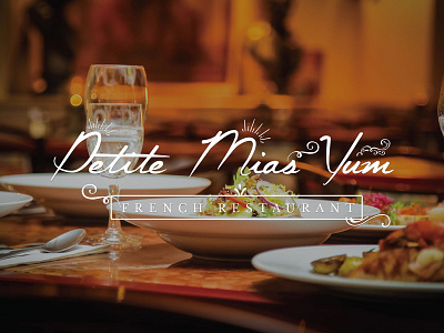 Petite Mias Yum French Restaurant Logo france french logo logo design petit restaurant yum