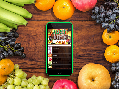 Juice Recipe App Design app fruit health interface jquery juice mobile phonegap recipe responsive ui ux