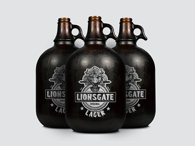 Lionsgate Lager Gallon Growler Beer Label Packaging Design