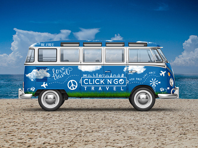 Click N Go Travel Kombi Vehicle Wrap Design